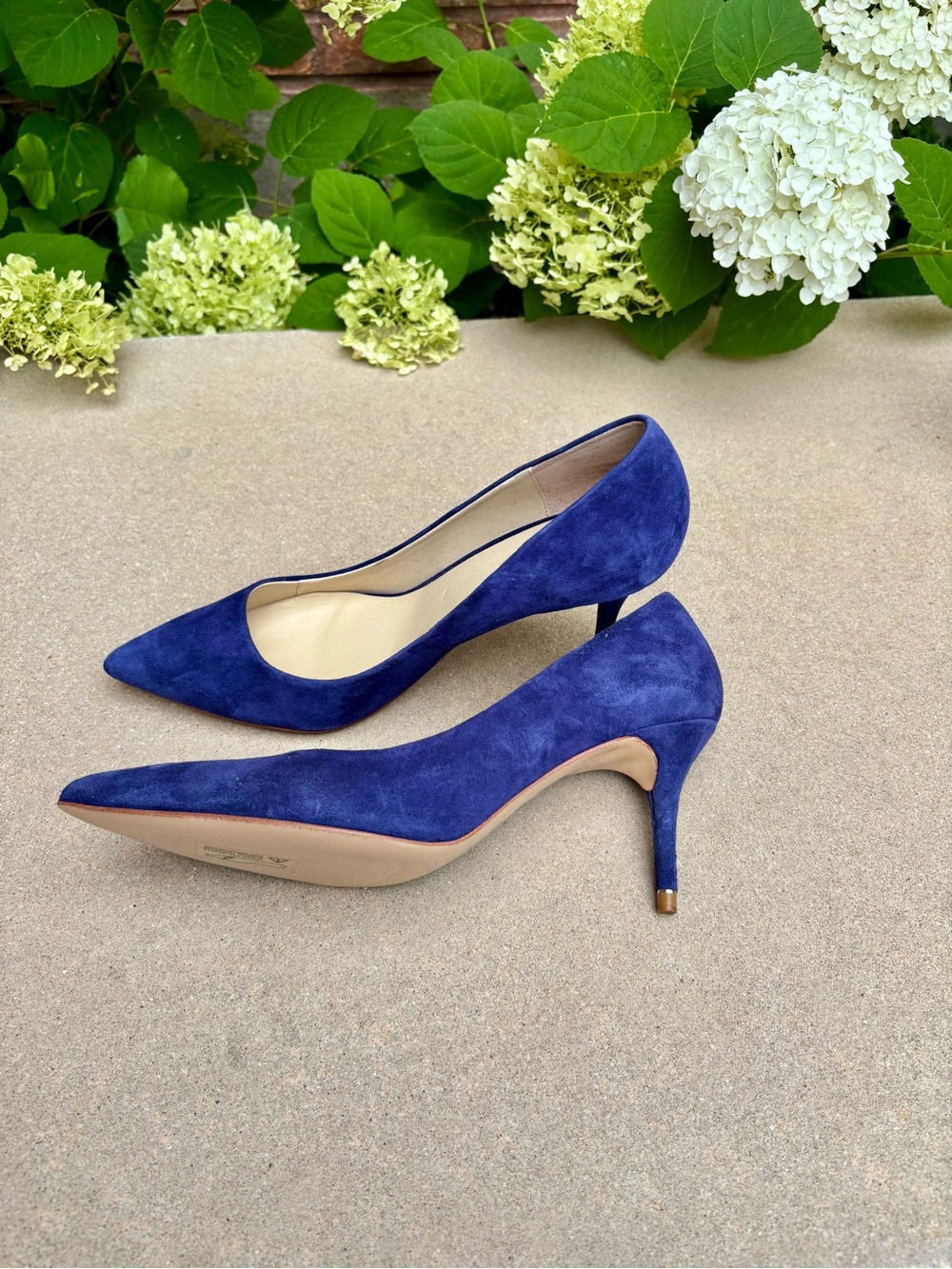 Zara Navy Suede Pointed-Toe Pumps - Picture 4 of 5